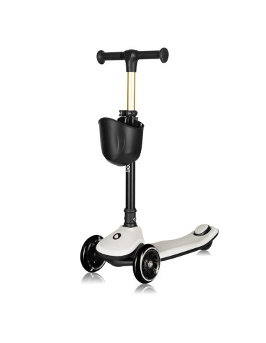 BN-LO-MEY_BEIGE_SAND,Trotineta pentru copii, Lionelo, Mey, Ultrapliabila, Cu lumini si cosulet, Maner ajustabil pe inaltime, 3 a