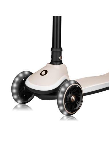 BN-LO-MEY_BEIGE_SAND,Trotineta pentru copii, Lionelo, Mey, Ultrapliabila, Cu lumini si cosulet, Maner ajustabil pe inaltime, 3 a