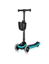 BN-LO-MEY_BLACK_ONYX,Trotineta pentru copii, Lionelo, Mey, Ultrapliabila, Cu lumini si cosulet, Maner ajustabil pe inaltime, 3 a