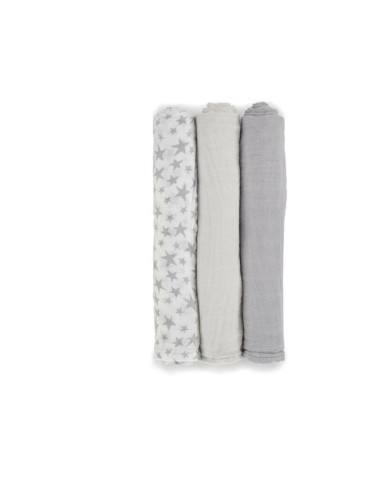 BN-8420421089156,Set 3 scutece, Jane, Din muselina de bambus, Hipoalergenice, 80 x 80 cm, Star