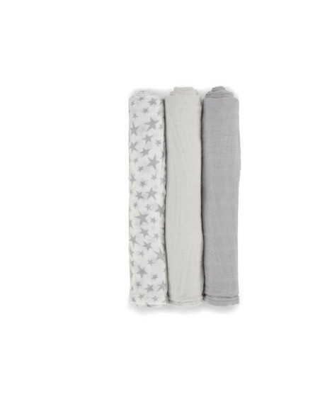 BN-8420421089156,Set 3 scutece, Jane, Din muselina de bambus, Hipoalergenice, 80 x 80 cm, Star
