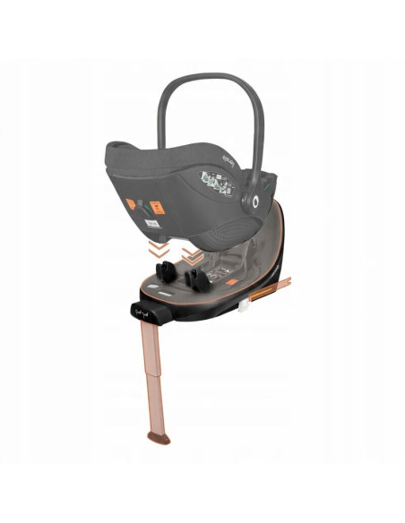 BN-LO-MOXIE_I-SIZE_BASE_BLACK,Baza scaun auto i-Size, Lionelo, Moxie, Rotativa 360, Cu isofix si picior stabilizator, Cu indicat