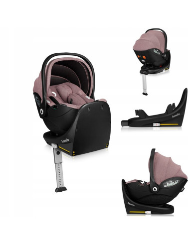 BN-LO-MOXIE_I-SIZE _SET_PINK_MAUVE,Scoica auto, Lionelo, Moxie, i-Size, Include baza rotativa 360 cu picior de fixare, 40-87 cm,