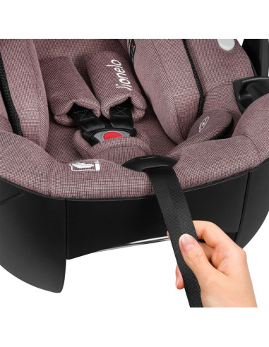 BN-LO-MOXIE_I-SIZE _SET_PINK_MAUVE,Scoica auto, Lionelo, Moxie, i-Size, Include baza rotativa 360 cu picior de fixare, 40-87 cm,