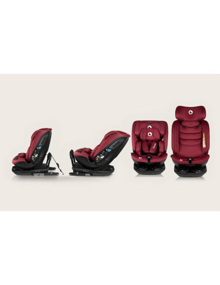 BN-LO-BASTIAAN_RWF_ISIZE_RED_BURGUNDY,Scaun auto, Lionelo, Bastiaan RWF i-Size, Pozitie de somn, Protectie laterala, Rotire 360 