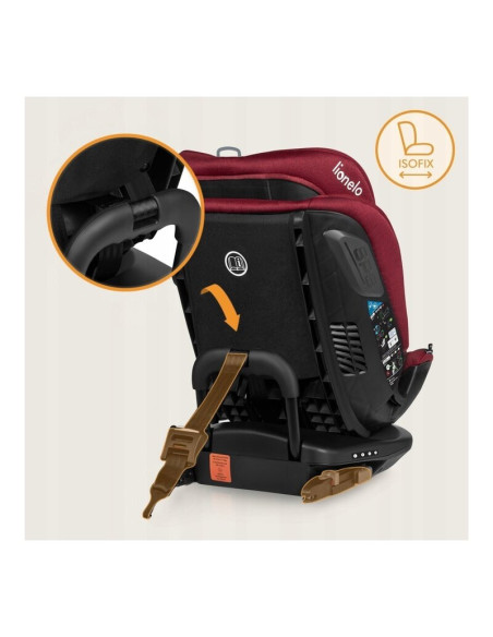 BN-LO-BASTIAAN_RWF_ISIZE_RED_BURGUNDY,Scaun auto, Lionelo, Bastiaan RWF i-Size, Pozitie de somn, Protectie laterala, Rotire 360 