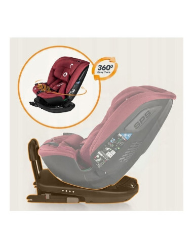 BN-LO-BASTIAAN_RWF_ISIZE_RED_BURGUNDY,Scaun auto, Lionelo, Bastiaan RWF i-Size, Pozitie de somn, Protectie laterala, Rotire 360 