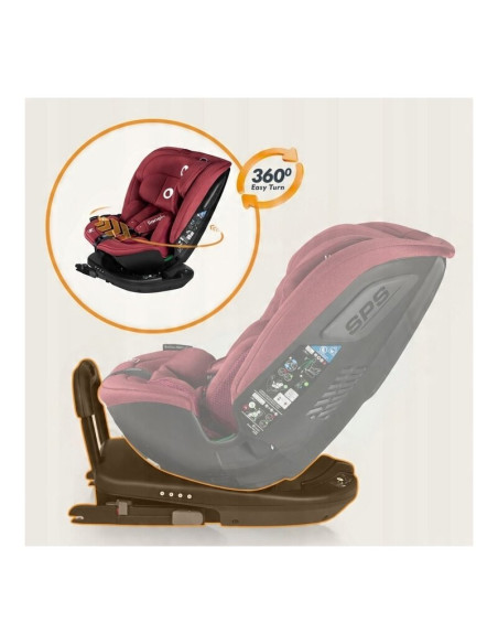 BN-LO-BASTIAAN_RWF_ISIZE_RED_BURGUNDY,Scaun auto, Lionelo, Bastiaan RWF i-Size, Pozitie de somn, Protectie laterala, Rotire 360 