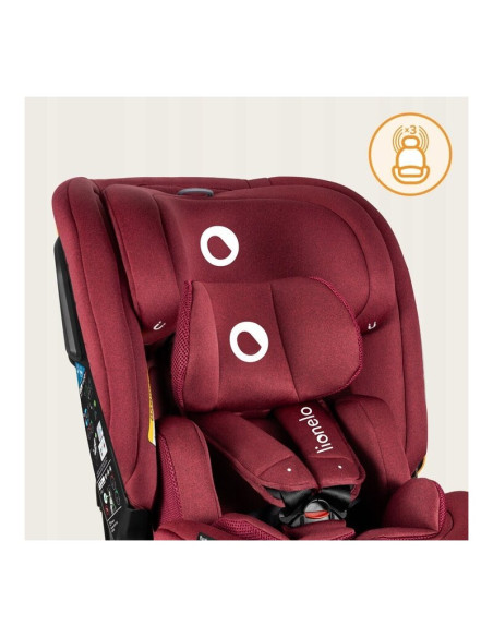 BN-LO-BASTIAAN_RWF_ISIZE_RED_BURGUNDY,Scaun auto, Lionelo, Bastiaan RWF i-Size, Pozitie de somn, Protectie laterala, Rotire 360 