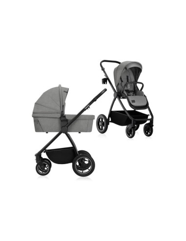 BN-LO-MERIL_2IN1_GREY_STONE,Carucior 2 in 1, Lionelo, Meril, Cu landou si scaun cu dimensiune XL, Reversibil, Cu sistem de venti