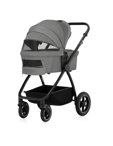 BN-LO-MERIL_2IN1_GREY_STONE,Carucior 2 in 1, Lionelo, Meril, Cu landou si scaun cu dimensiune XL, Reversibil, Cu sistem de venti