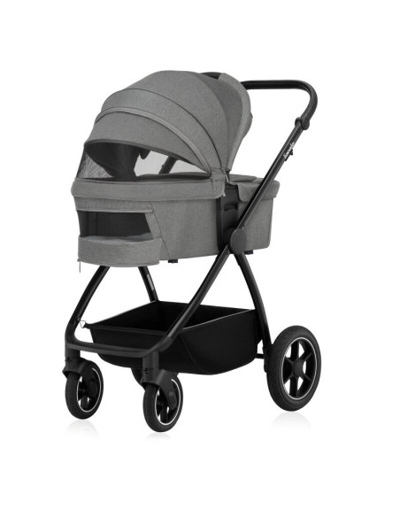 BN-LO-MERIL_2IN1_GREY_STONE,Carucior 2 in 1, Lionelo, Meril, Cu landou si scaun cu dimensiune XL, Reversibil, Cu sistem de venti