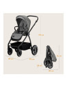 BN-LO-MERIL_2IN1_GREY_STONE,Carucior 2 in 1, Lionelo, Meril, Cu landou si scaun cu dimensiune XL, Reversibil, Cu sistem de venti