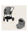 BN-LO-MERIL_2IN1_GREY_STONE,Carucior 2 in 1, Lionelo, Meril, Cu landou si scaun cu dimensiune XL, Reversibil, Cu sistem de venti