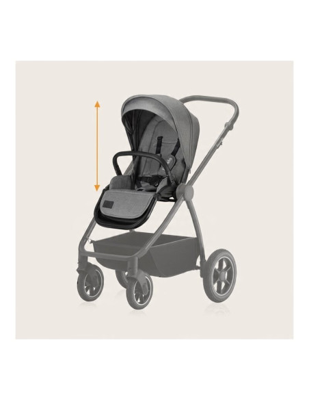 BN-LO-MERIL_2IN1_GREY_STONE,Carucior 2 in 1, Lionelo, Meril, Cu landou si scaun cu dimensiune XL, Reversibil, Cu sistem de venti