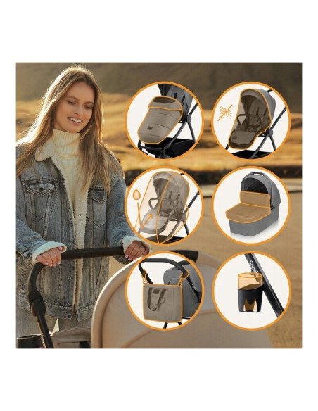 BN-LO-MERIL_2IN1_GREY_STONE,Carucior 2 in 1, Lionelo, Meril, Cu landou si scaun cu dimensiune XL, Reversibil, Cu sistem de venti