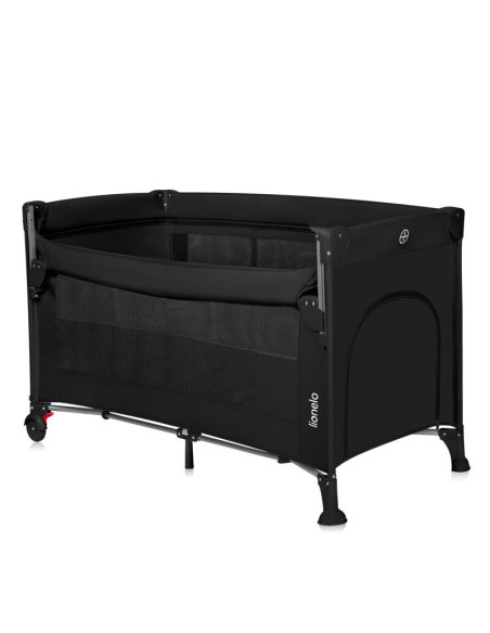 BN-LO-ELLEN_BLACK_CARBON,Patut pliant multifunctional, Lionelo, Ellen, Cu laterala culisanta, Nivel suplimentar, Intrare lateral