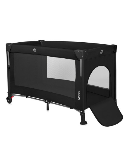 BN-LO-ELLEN_BLACK_CARBON,Patut pliant multifunctional, Lionelo, Ellen, Cu laterala culisanta, Nivel suplimentar, Intrare lateral