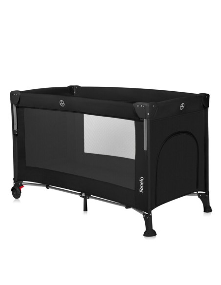 BN-LO-ELLEN_BLACK_CARBON,Patut pliant multifunctional, Lionelo, Ellen, Cu laterala culisanta, Nivel suplimentar, Intrare lateral