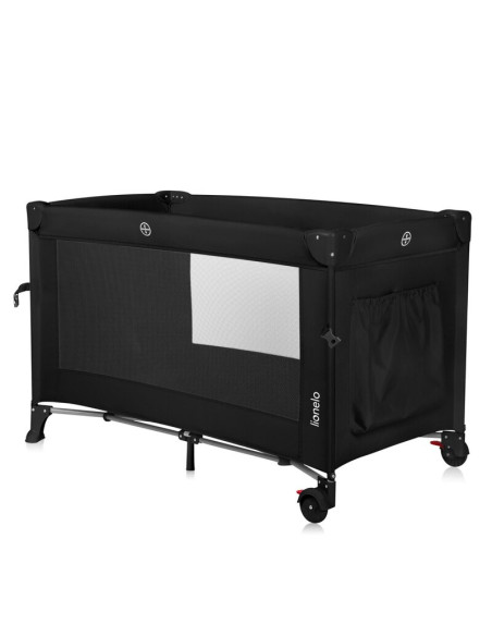 BN-LO-ELLEN_BLACK_CARBON,Patut pliant multifunctional, Lionelo, Ellen, Cu laterala culisanta, Nivel suplimentar, Intrare lateral