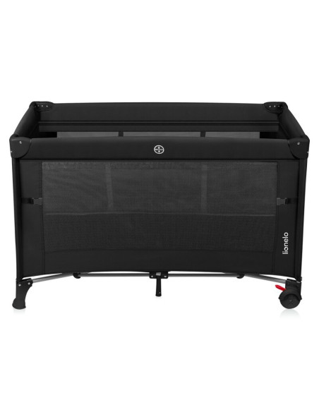 BN-LO-ELLEN_BLACK_CARBON,Patut pliant multifunctional, Lionelo, Ellen, Cu laterala culisanta, Nivel suplimentar, Intrare lateral