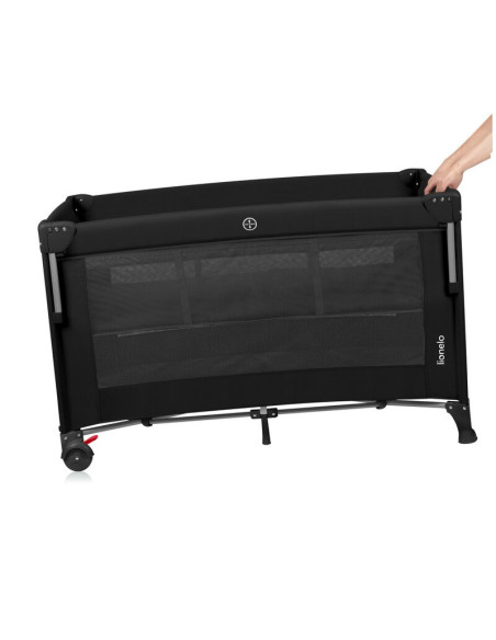 BN-LO-ELLEN_BLACK_CARBON,Patut pliant multifunctional, Lionelo, Ellen, Cu laterala culisanta, Nivel suplimentar, Intrare lateral