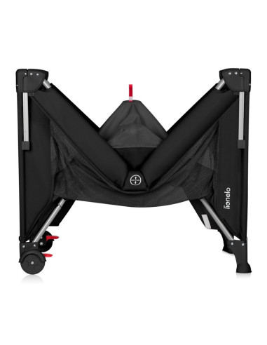 BN-LO-ELLEN_BLACK_CARBON,Patut pliant multifunctional, Lionelo, Ellen, Cu laterala culisanta, Nivel suplimentar, Intrare lateral