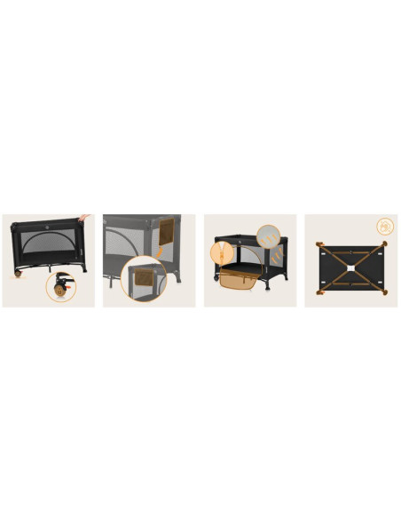 BN-LO-ELLEN_BLACK_CARBON,Patut pliant multifunctional, Lionelo, Ellen, Cu laterala culisanta, Nivel suplimentar, Intrare lateral