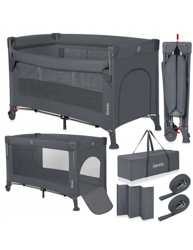 BN-LO-ELLEN_GREY_CONCRETE,Patut pliant multifunctional, Lionelo, Ellen, Cu laterala culisanta, Nivel suplimentar, Intrare latera
