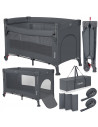 BN-LO-ELLEN_GREY_CONCRETE,Patut pliant multifunctional, Lionelo, Ellen, Cu laterala culisanta, Nivel suplimentar, Intrare latera