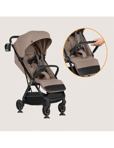 BN-LO-BESS_BEIGE_SAND,Carucior sport, Lionelo, Bess, Greutate 7.5 kg, Sustine 22 kg, 6 luni+, Capotina impermeabila si protectie