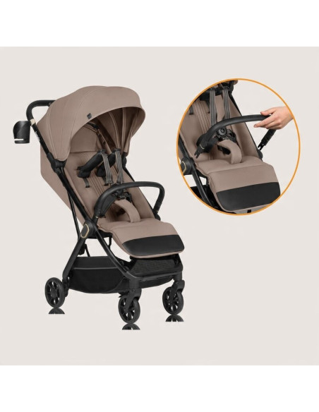 BN-LO-BESS_BEIGE_SAND,Carucior sport, Lionelo, Bess, Greutate 7.5 kg, Sustine 22 kg, 6 luni+, Capotina impermeabila si protectie