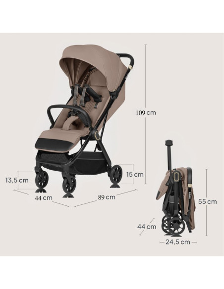 BN-LO-BESS_BEIGE_SAND,Carucior sport, Lionelo, Bess, Greutate 7.5 kg, Sustine 22 kg, 6 luni+, Capotina impermeabila si protectie