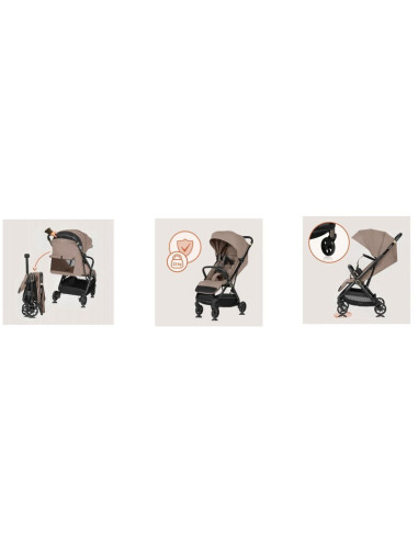 BN-LO-BESS_BEIGE_SAND,Carucior sport, Lionelo, Bess, Greutate 7.5 kg, Sustine 22 kg, 6 luni+, Capotina impermeabila si protectie