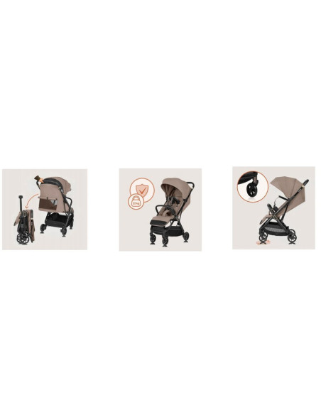 BN-LO-BESS_BEIGE_SAND,Carucior sport, Lionelo, Bess, Greutate 7.5 kg, Sustine 22 kg, 6 luni+, Capotina impermeabila si protectie