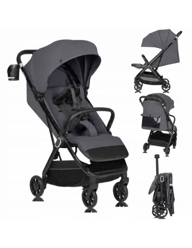 BN-LO-BESS_GREY_STONE,Carucior sport, Lionelo, Bess, Greutate 7.5 kg, Sustine 22 kg, 6 luni+, Capotina impermeabila si protectie