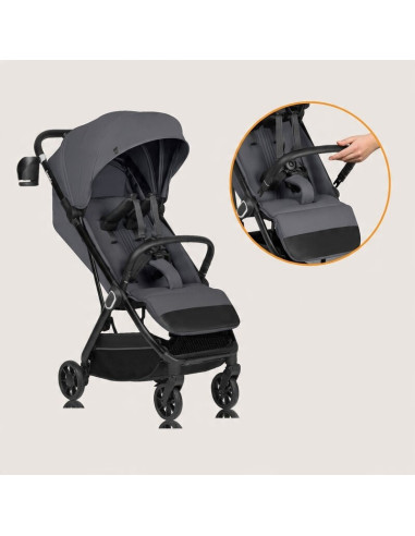 BN-LO-BESS_GREY_STONE,Carucior sport, Lionelo, Bess, Greutate 7.5 kg, Sustine 22 kg, 6 luni+, Capotina impermeabila si protectie