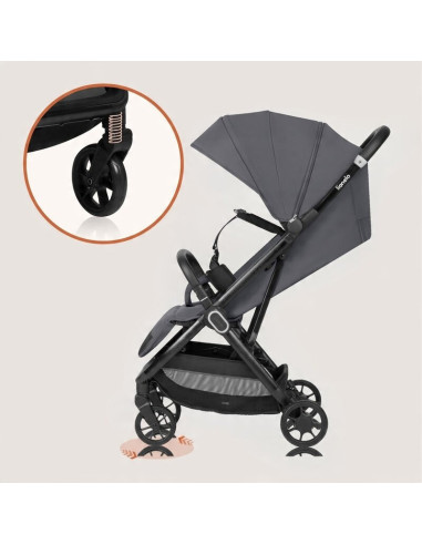 BN-LO-BESS_GREY_STONE,Carucior sport, Lionelo, Bess, Greutate 7.5 kg, Sustine 22 kg, 6 luni+, Capotina impermeabila si protectie