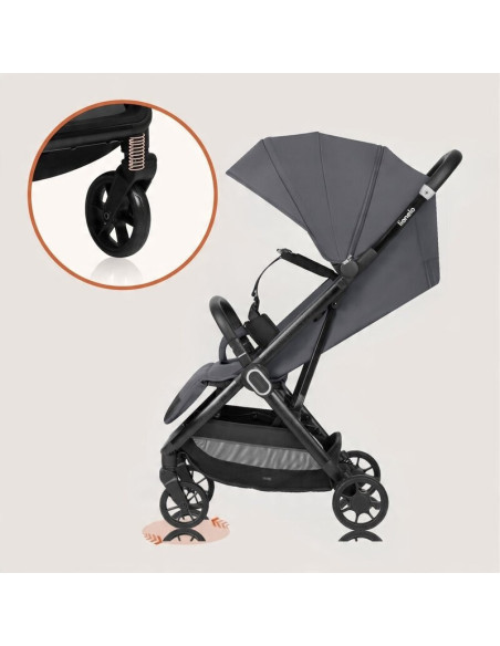 BN-LO-BESS_GREY_STONE,Carucior sport, Lionelo, Bess, Greutate 7.5 kg, Sustine 22 kg, 6 luni+, Capotina impermeabila si protectie