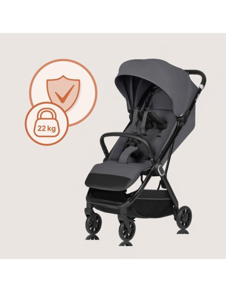BN-LO-BESS_GREY_STONE,Carucior sport, Lionelo, Bess, Greutate 7.5 kg, Sustine 22 kg, 6 luni+, Capotina impermeabila si protectie