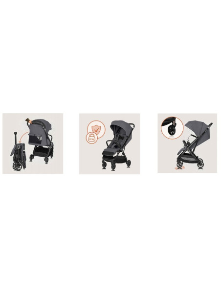BN-LO-BESS_GREY_STONE,Carucior sport, Lionelo, Bess, Greutate 7.5 kg, Sustine 22 kg, 6 luni+, Capotina impermeabila si protectie