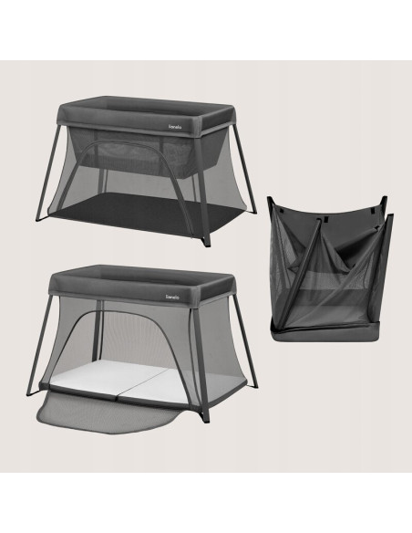 BN-LO-ALICE_GREY,Patut multifunctional, Lionelo, Alice, 3 in 1, 2 trepte de inaltime pentru saltea, Pliabil, Material rezistent 