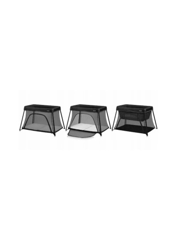 BN-LO-ALICE_BLACK,Patut multifunctional, Lionelo, Alice, 3 in 1, 2 trepte de inaltime pentru saltea, Pliabil, Material rezistent