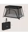 BN-LO-ALICE_BLACK,Patut multifunctional, Lionelo, Alice, 3 in 1, 2 trepte de inaltime pentru saltea, Pliabil, Material rezistent