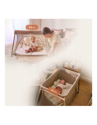 BN-LO-ALICE_BLACK,Patut multifunctional, Lionelo, Alice, 3 in 1, 2 trepte de inaltime pentru saltea, Pliabil, Material rezistent