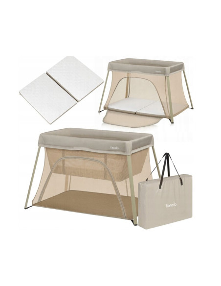 BN-LO-ALICE_BEIGE_OLIVE,Patut multifunctional, Lionelo, Alice, 3 in 1, 2 trepte de inaltime pentru saltea, Pliabil, Material rez
