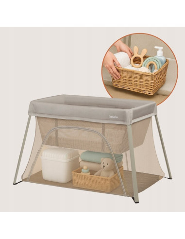 BN-LO-ALICE_BEIGE_OLIVE,Patut multifunctional, Lionelo, Alice, 3 in 1, 2 trepte de inaltime pentru saltea, Pliabil, Material rez