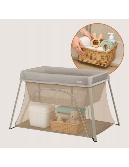 BN-LO-ALICE_BEIGE_OLIVE,Patut multifunctional, Lionelo, Alice, 3 in 1, 2 trepte de inaltime pentru saltea, Pliabil, Material rez
