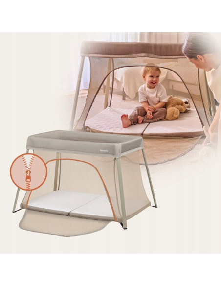 BN-LO-ALICE_BEIGE_OLIVE,Patut multifunctional, Lionelo, Alice, 3 in 1, 2 trepte de inaltime pentru saltea, Pliabil, Material rez