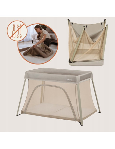 BN-LO-ALICE_BEIGE_OLIVE,Patut multifunctional, Lionelo, Alice, 3 in 1, 2 trepte de inaltime pentru saltea, Pliabil, Material rez